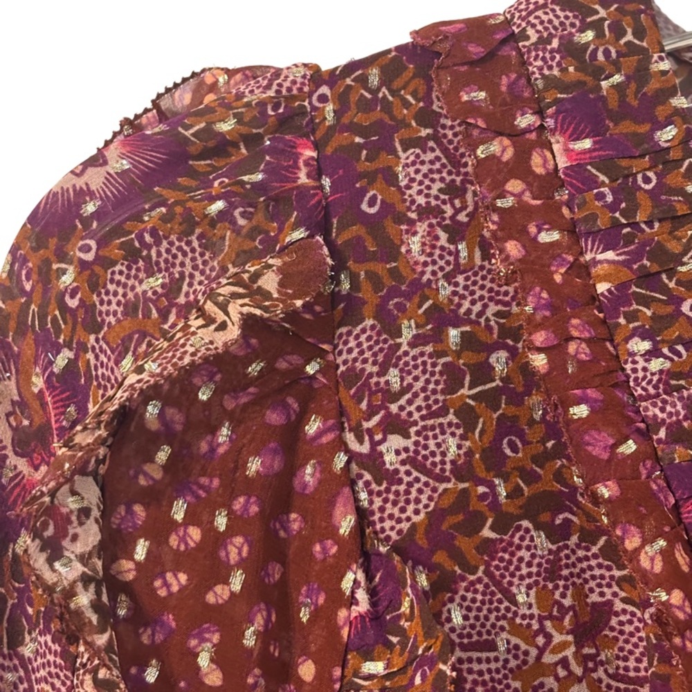 Ulla Johnson Brisa Mini Dress in Claret Patchwork Size 6 - Picture 12 of 15
